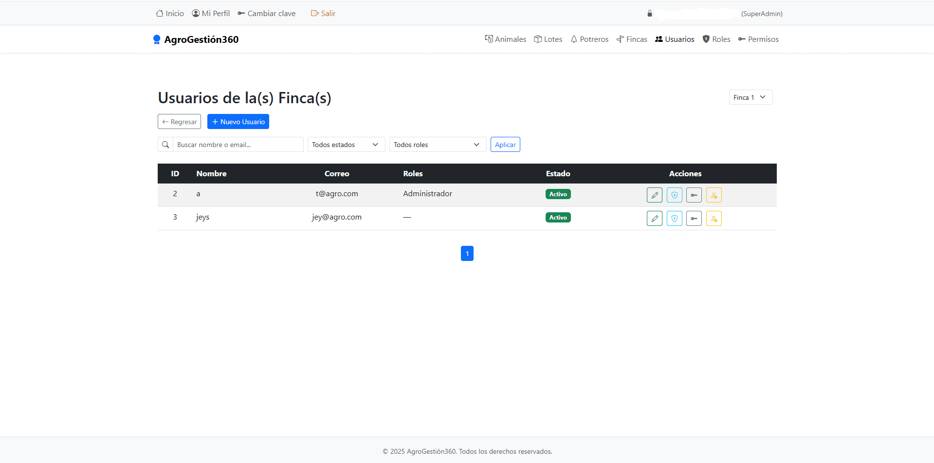 AgroGestión360 — Dashboard